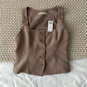 Abercrombie & Fitch Taupe Button-Up Top